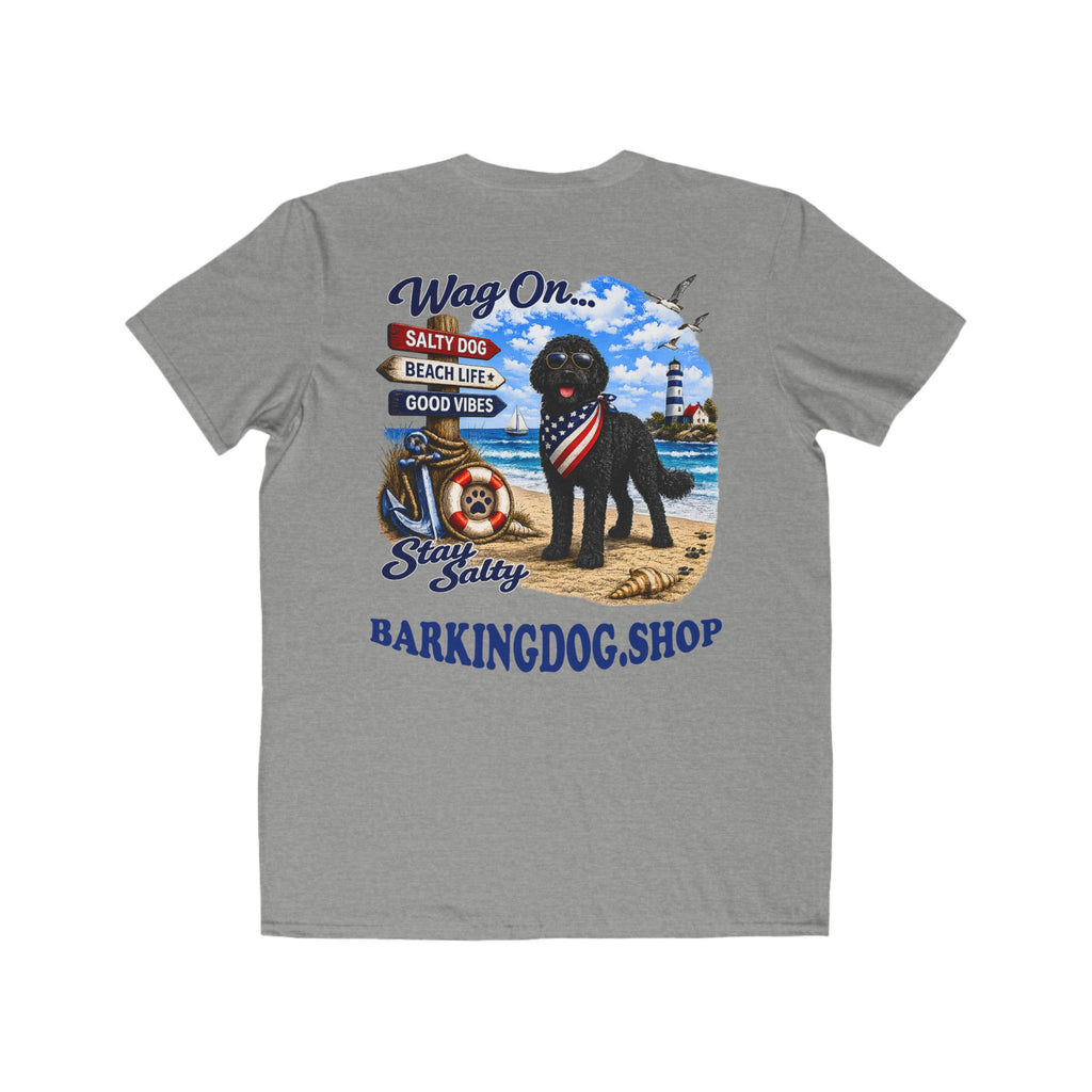 Black Bernedoodle T Shirt Stay Salty Beach Dog Lover Graphic Tee Wag On BarkingDog Shop