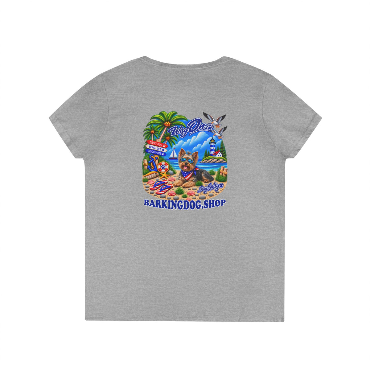 Yorkshire Terrier Stay Salty T Shirt Beach Collection Salty Pup Beach Life Graphic Tee Wag On BarkingDog Shop