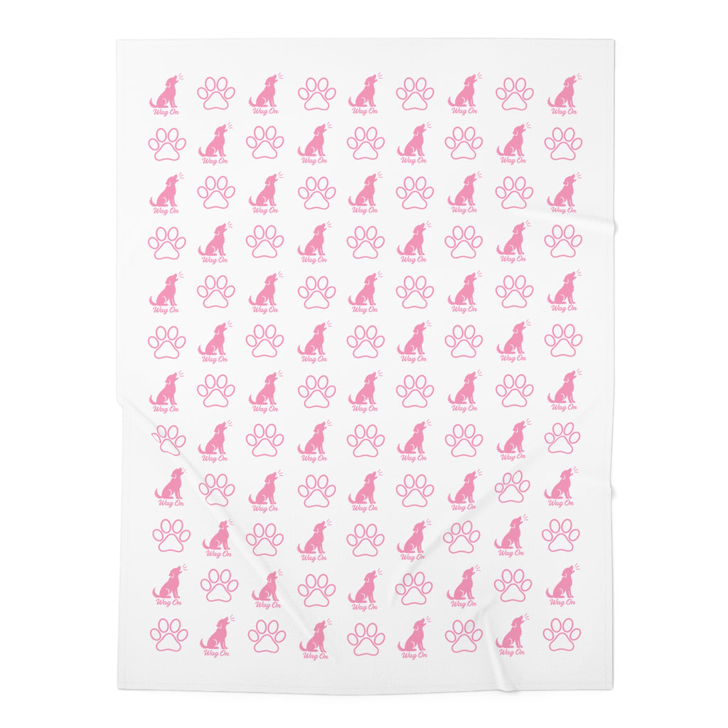 Pink Puppy Paw Baby Swaddle Blanket Babies and Puppies Collection Newborn Wrap Baby Gift BarkingDog Shop