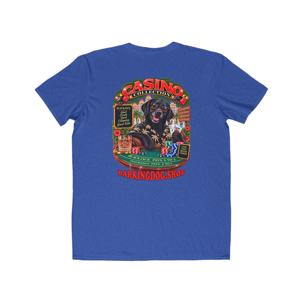 Black Labrador Blackjack T Shirt Casino Collection Funny Slot Machine Dog Graphic Tee Wag On BarkingDog Shop