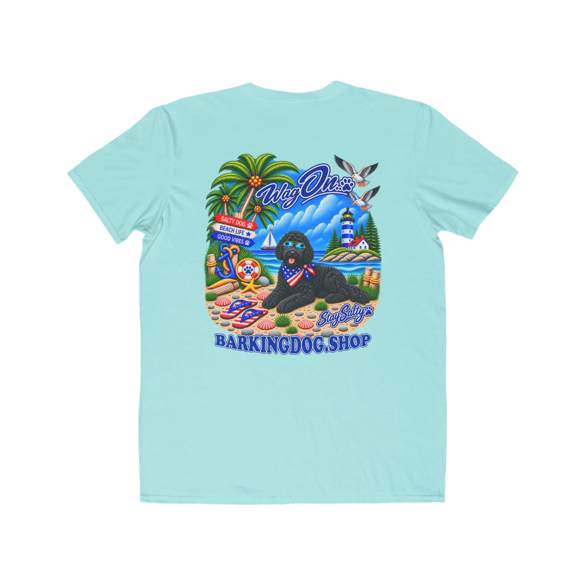 Black Bernedoodle Stay Salty T Shirt Beach Collection Salty Pup Beach Life Graphic Tee Wag On BarkingDog Shop
